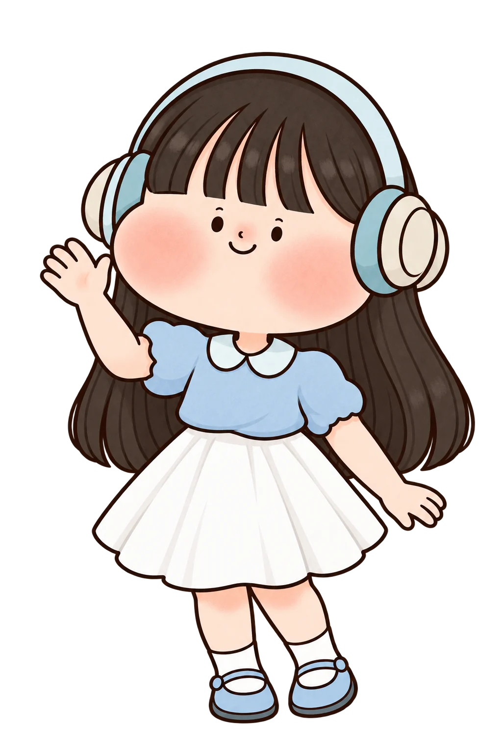 Naya 揮手的角色插畫